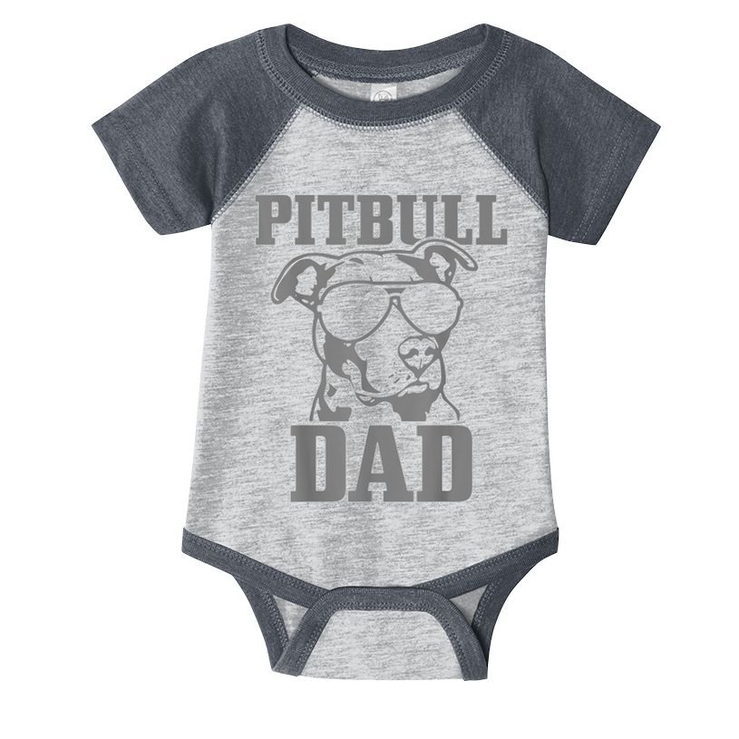 Pitbull Dad Funny Dog Pitbull Sunglasses Fathers Day Pitbull Infant Baby Jersey Bodysuit