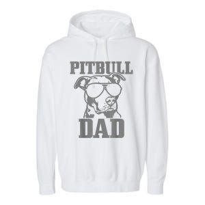 Pitbull Dad Funny Dog Pitbull Sunglasses Fathers Day Pitbull Garment-Dyed Fleece Hoodie