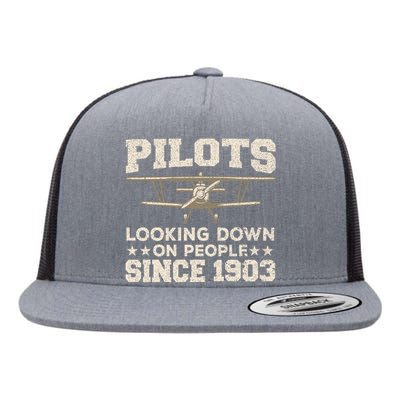 Pilot Design For Women Aviation Airplane Pilot Flat Bill Trucker Hat