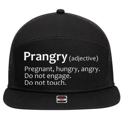 Prangry Definition Funny Pregnancy Announcement 7 Panel Mesh Trucker Snapback Hat