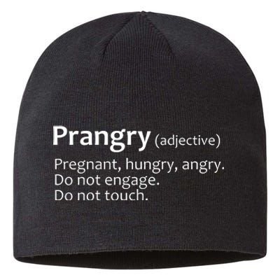 Prangry Definition Funny Pregnancy Announcement Sustainable Beanie