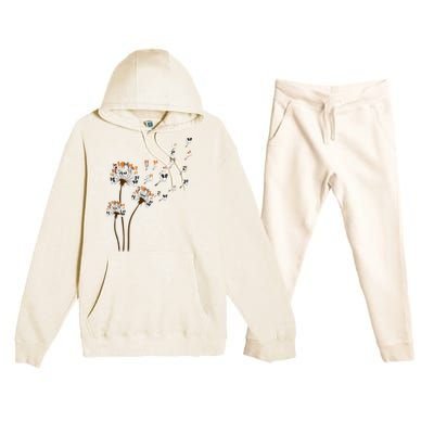 Papillon Dogs Flower Fly Dandelion Dog Mama Dog Lover Premium Hooded Sweatsuit Set