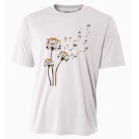 Papillon Dogs Flower Fly Dandelion Dog Mama Dog Lover Cooling Performance Crew T-Shirt