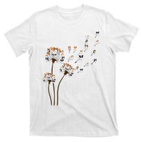 Papillon Dogs Flower Fly Dandelion Dog Mama Dog Lover T-Shirt