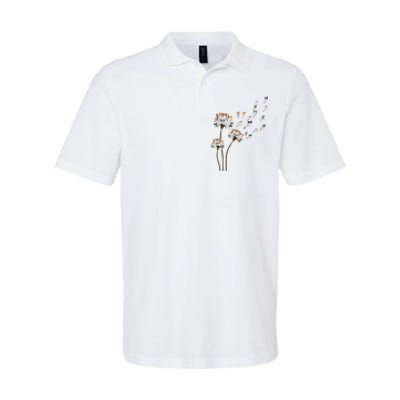 Papillon Dogs Flower Fly Dandelion Dog Mama Dog Lover Softstyle Adult Sport Polo