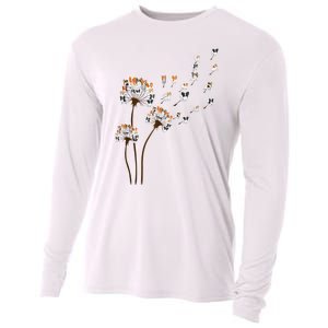 Papillon Dogs Flower Fly Dandelion Dog Mama Dog Lover Cooling Performance Long Sleeve Crew