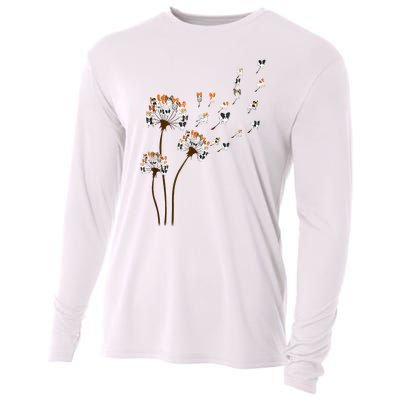 Papillon Dogs Flower Fly Dandelion Dog Mama Dog Lover Cooling Performance Long Sleeve Crew