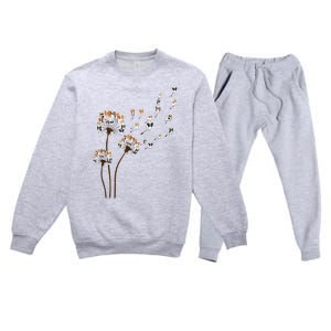 Papillon Dogs Flower Fly Dandelion Dog Mama Dog Lover Premium Crewneck Sweatsuit Set