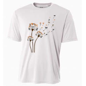 Papillon Dogs Flower Fly Dandelion Dog Mama Dog Lover Cooling Performance Crew T-Shirt