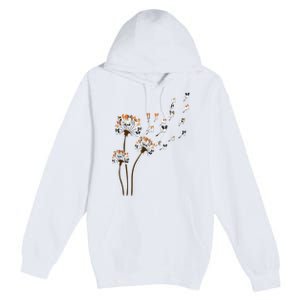 Papillon Dogs Flower Fly Dandelion Dog Mama Dog Lover Premium Pullover Hoodie