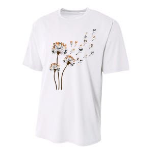 Papillon Dogs Flower Fly Dandelion Dog Mama Dog Lover Performance Sprint T-Shirt