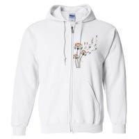 Papillon Dogs Flower Fly Dandelion Dog Mama Dog Lover Full Zip Hoodie