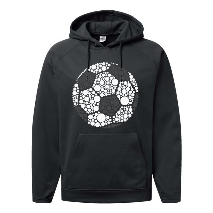 Polka Dot Football Soccer Lover Happy Dot Day Sport Ball Performance Fleece Hoodie