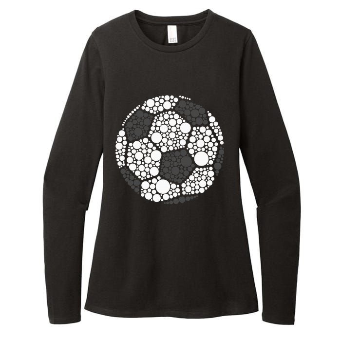 Polka Dot Football Soccer Lover Happy Dot Day Sport Ball Womens CVC Long Sleeve Shirt