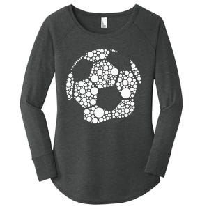 Polka Dot Football Soccer Lover Happy Dot Day Sport Ball Women's Perfect Tri Tunic Long Sleeve Shirt