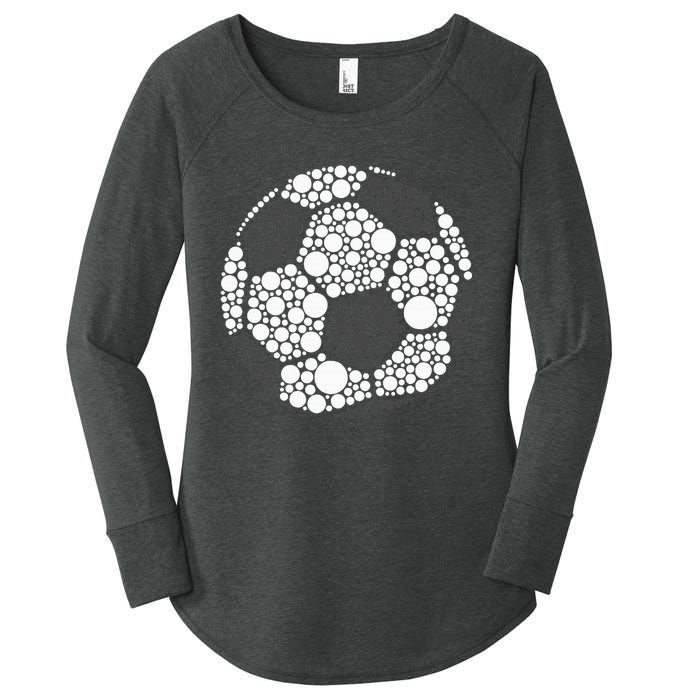 Polka Dot Football Soccer Lover Happy Dot Day Sport Ball Women's Perfect Tri Tunic Long Sleeve Shirt