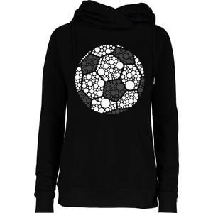 Polka Dot Football Soccer Lover Happy Dot Day Sport Ball Womens Funnel Neck Pullover Hood