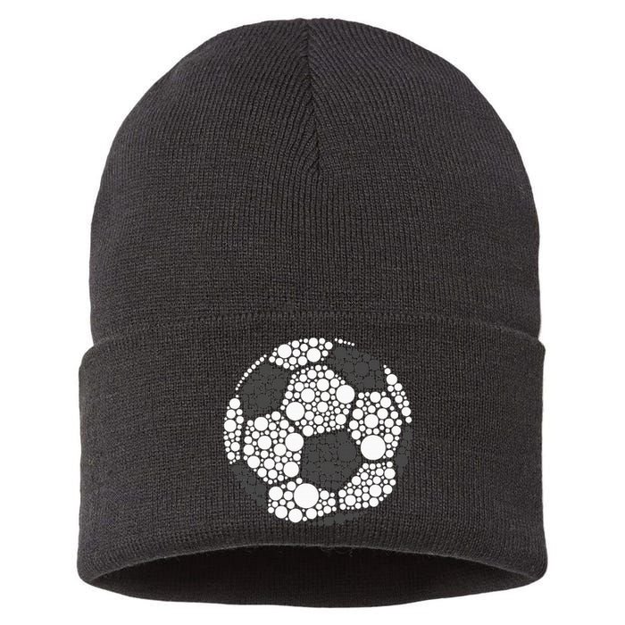 Polka Dot Football Soccer Lover Happy Dot Day Sport Ball Sustainable Knit Beanie