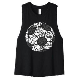 Polka Dot Football Soccer Lover Happy Dot Day Sport Ball Women's Racerback Cropped Tank