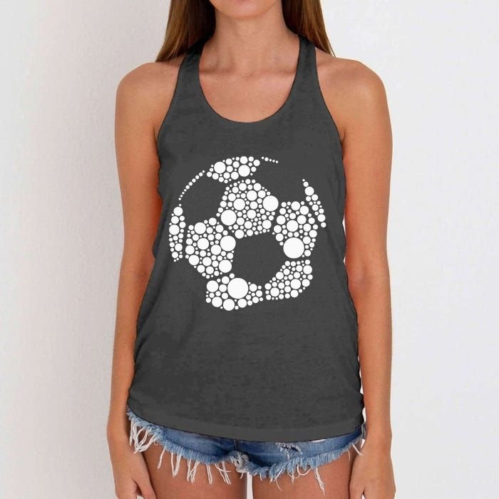 Polka Dot Football Soccer Lover Happy Dot Day Sport Ball Women's Knotted Racerback Tank