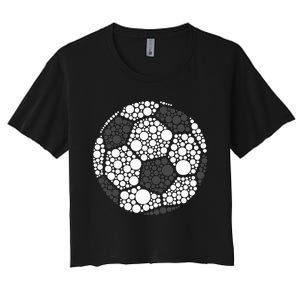 Polka Dot Football Soccer Lover Happy Dot Day Sport Ball Women's Crop Top Tee