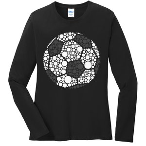 Polka Dot Football Soccer Lover Happy Dot Day Sport Ball Ladies Long Sleeve Shirt