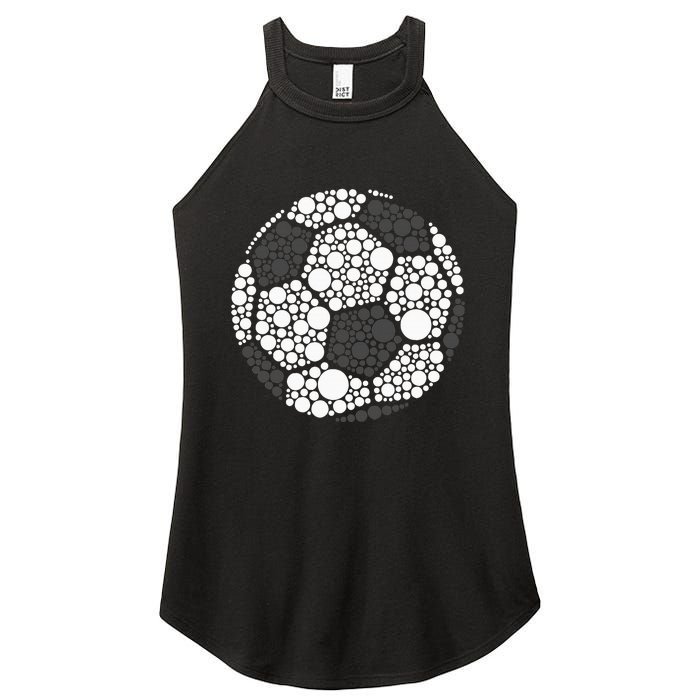 Polka Dot Football Soccer Lover Happy Dot Day Sport Ball Women's Perfect Tri Rocker Tank