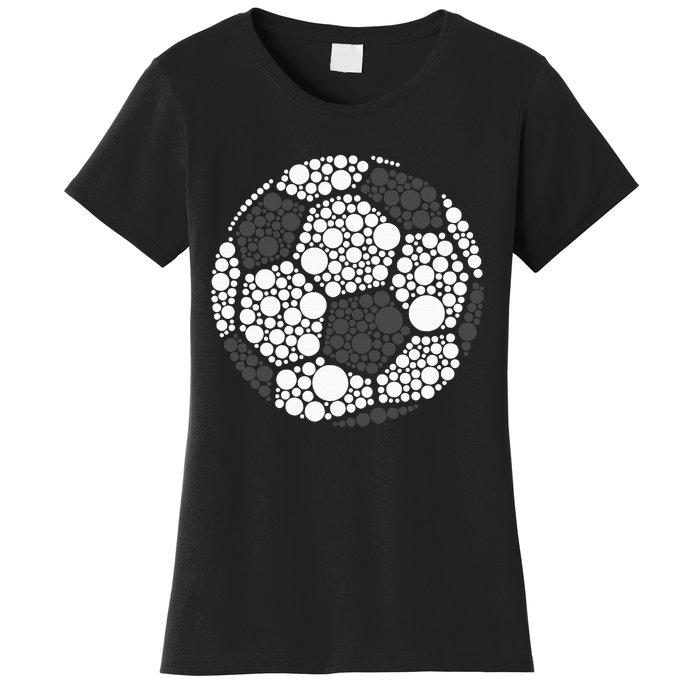 Polka Dot Football Soccer Lover Happy Dot Day Sport Ball Women's T-Shirt