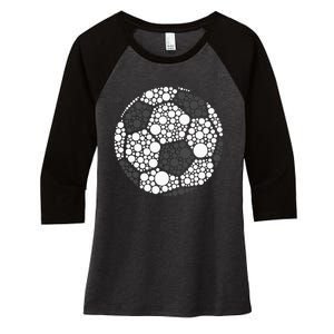 Polka Dot Football Soccer Lover Happy Dot Day Sport Ball Women's Tri-Blend 3/4-Sleeve Raglan Shirt