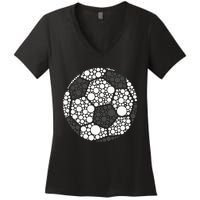 Polka Dot Football Soccer Lover Happy Dot Day Sport Ball Women's V-Neck T-Shirt