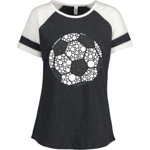 Polka Dot Football Soccer Lover Happy Dot Day Sport Ball Enza Ladies Jersey Colorblock Tee