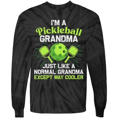 Pickleball Design For Grandma Women Pickle Ball Player Tie-Dye Long Sleeve Shirt