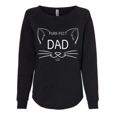 Purrfect Dad Funny Cat Lover Father Daddy Kitty Owner Womens California Wash Sweatshirt