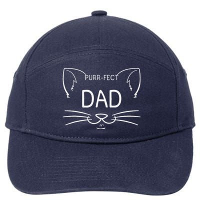 Purrfect Dad Funny Cat Lover Father Daddy Kitty Owner 7-Panel Snapback Hat