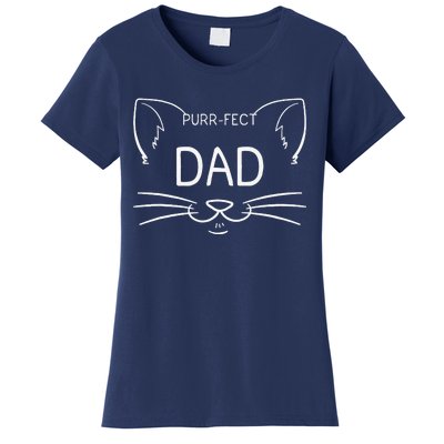 Purrfect Dad Funny Cat Lover Father Daddy Kitty Owner Women's T-Shirt