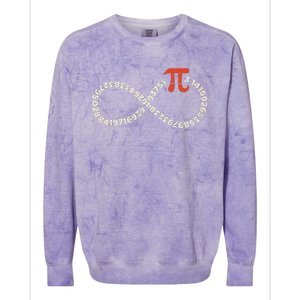 Pi Day Funny Infinity Symbol Math Geek Infinite Sign Colorblast Crewneck Sweatshirt