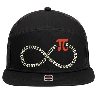 Pi Day Funny Infinity Symbol Math Geek Infinite Sign 7 Panel Mesh Trucker Snapback Hat