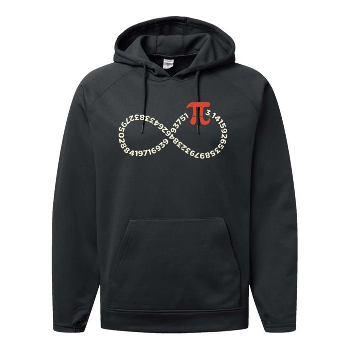 Pi Day Funny Infinity Symbol Math Geek Infinite Sign Performance Fleece Hoodie