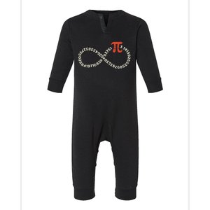 Pi Day Funny Infinity Symbol Math Geek Infinite Sign Infant Fleece One Piece