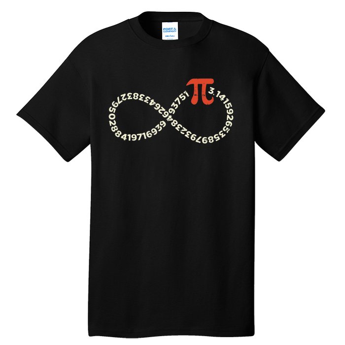 Pi Day Funny Infinity Symbol Math Geek Infinite Sign Tall T-Shirt