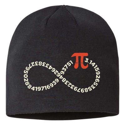 Pi Day Funny Infinity Symbol Math Geek Infinite Sign Sustainable Beanie