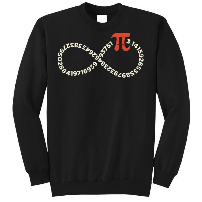 Pi Day Funny Infinity Symbol Math Geek Infinite Sign Tall Sweatshirt