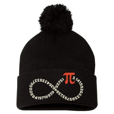 Pi Day Funny Infinity Symbol Math Geek Infinite Sign Pom Pom 12in Knit Beanie