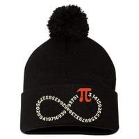 Pi Day Funny Infinity Symbol Math Geek Infinite Sign Pom Pom 12in Knit Beanie