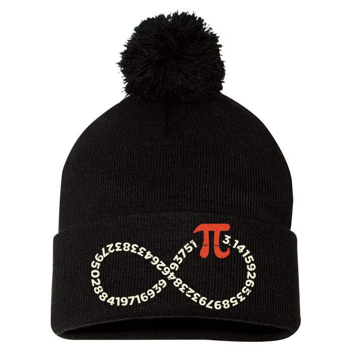 Pi Day Funny Infinity Symbol Math Geek Infinite Sign Pom Pom 12in Knit Beanie