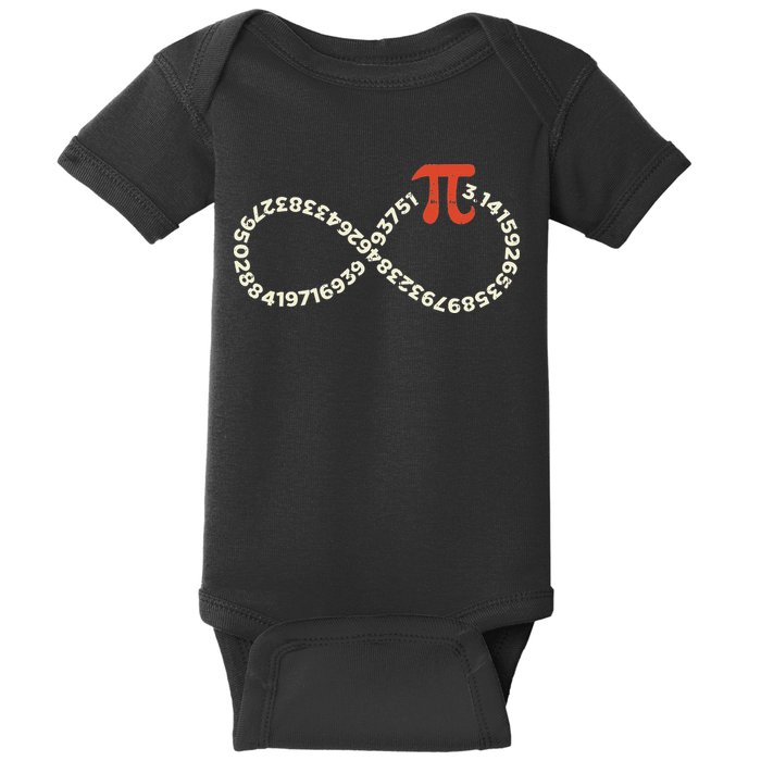 Pi Day Funny Infinity Symbol Math Geek Infinite Sign Baby Bodysuit
