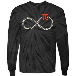 Pi Day Funny Infinity Symbol Math Geek Infinite Sign Tie-Dye Long Sleeve Shirt