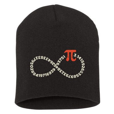 Pi Day Funny Infinity Symbol Math Geek Infinite Sign Short Acrylic Beanie