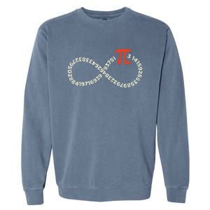 Pi Day Funny Infinity Symbol Math Geek Infinite Sign Garment-Dyed Sweatshirt