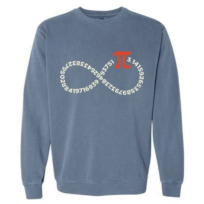 Pi Day Funny Infinity Symbol Math Geek Infinite Sign Garment-Dyed Sweatshirt